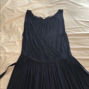Navy blue flair dress